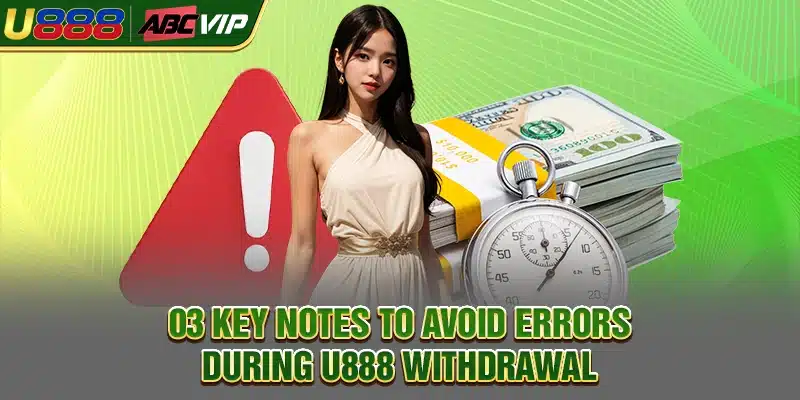 03 key notes to avoid errors during U888 withdrawal