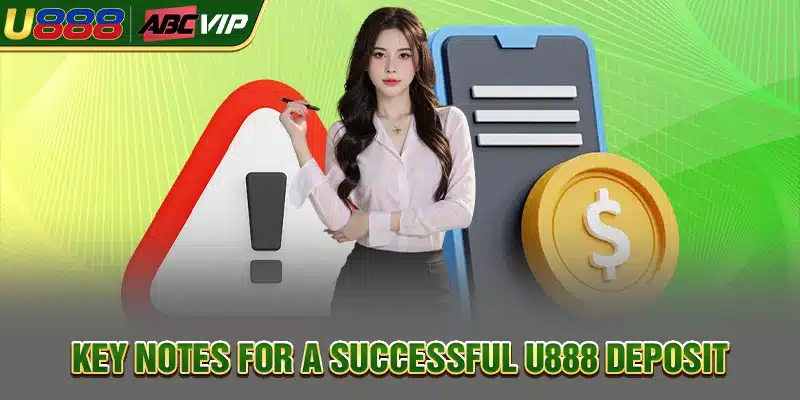 Key notes for a successful U888 deposit